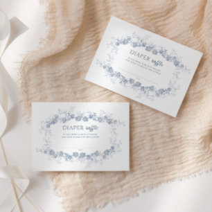 Toile de Jouy Blue Chinoiserie Diaper Raffle Enclosure Card