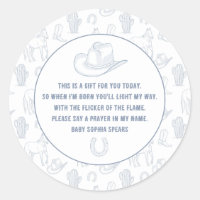 Toile de Jouy Blue Cowboy Western Prayer Baby