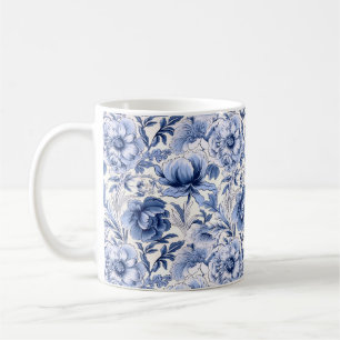 Toile de Jouy. Blue French toile. Coffee Mug