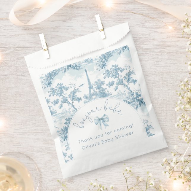 Toile de Jouy Bonjour Bebe Paris Thank you Favour Bag (Clipped)