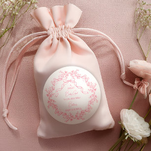 Toile de Jouy Chinoiserie Butterflies Baby Shower Classic Round Sticker