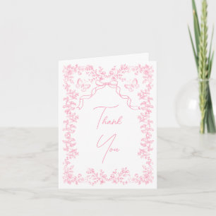 Toile de Jouy Chinoiserie Butterflies Baby Shower Thank You Card