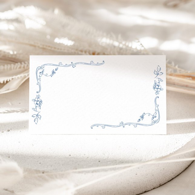 Toile de jouy elegant frame wedding place card (Creator Uploaded)