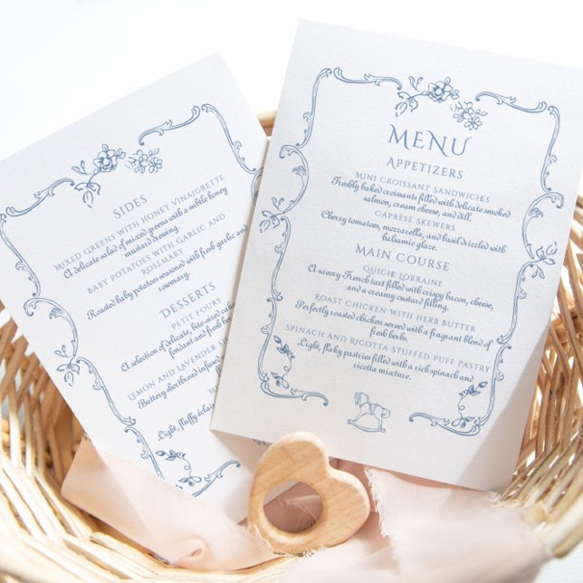 Toile de Jouy elegant vintage frame elegant Menu (Creator Uploaded)