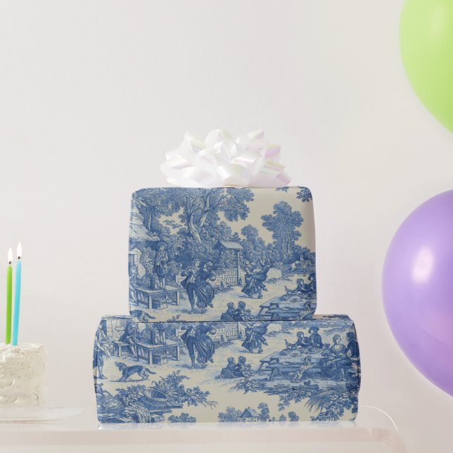  Toile de Jouy  Fabric  Wrapping Paper (Party Gifts)