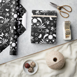 Toile de Jouy Floral - Modern Heritage Butterfly Wrapping Paper