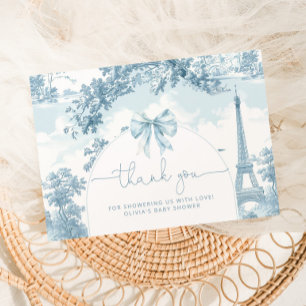 Toile de Jouy French bonjour bebe baby shower Thank You Card