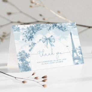 Toile de Jouy French bonjour bebe baby shower Thank You Card