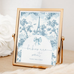 Toile de Jouy French Bow Babies are sweet Poster