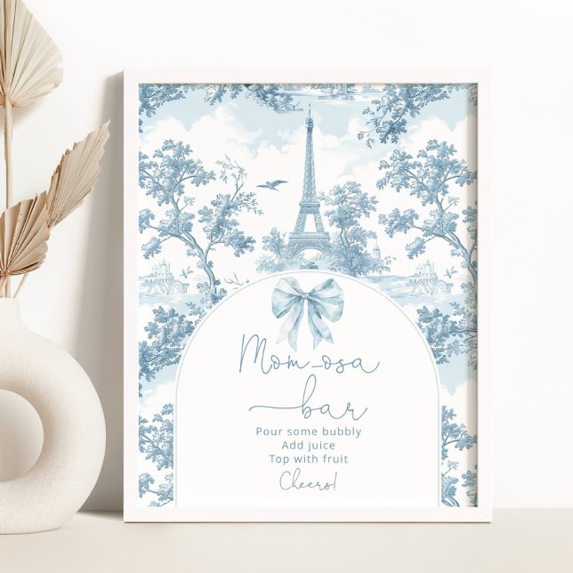 Toile de Jouy French Bow Momosa bar Poster (Creator Uploaded)