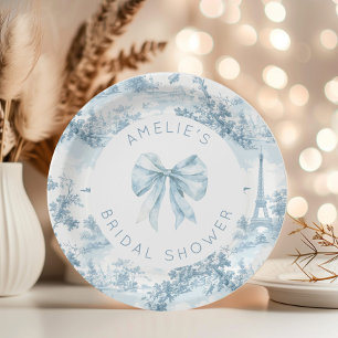 Toile de Jouy French romantic bridal shower Paper Plate