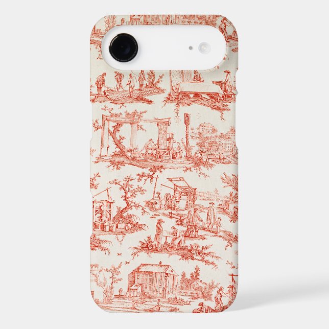Toile de Jouy, illustrating the processes of manuf Case-Mate iPhone Case (Back)