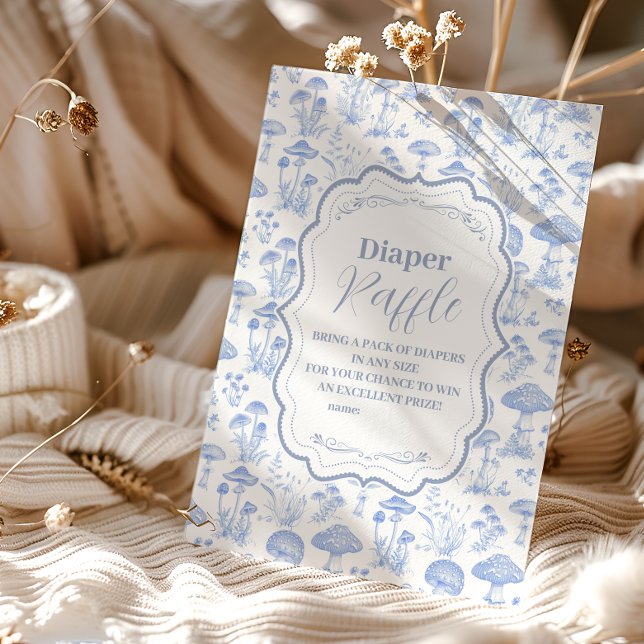 Toile De Jouy Mushrooms Woodland   Diapper Raffle Enclosure Card (Creator Uploaded)
