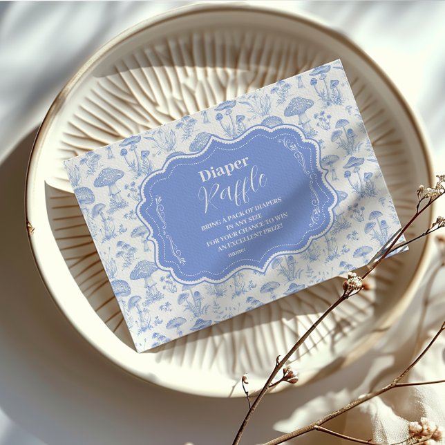 Toile De Jouy Mushrooms Woodland   Diapper Raffle Enclosure Card (Creator Uploaded)