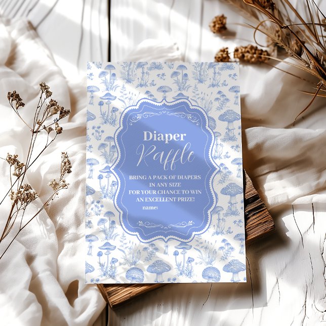 Toile De Jouy Mushrooms Woodland   Diapper Raffle Enclosure Card (Creator Uploaded)