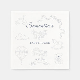 Toile de Jouy Nursery Baby Shower Napkin
