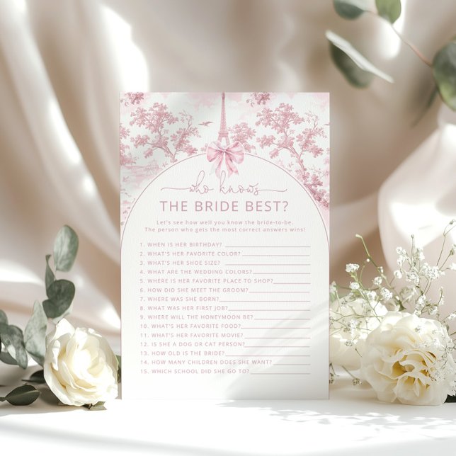 Toile de Jouy Paris Who knows the bride best game (Creator Uploaded)