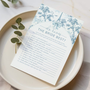 Toile de Jouy Paris Who knows the bride best game