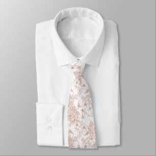 Toile-De-Jouy Pattern Wedding Tie