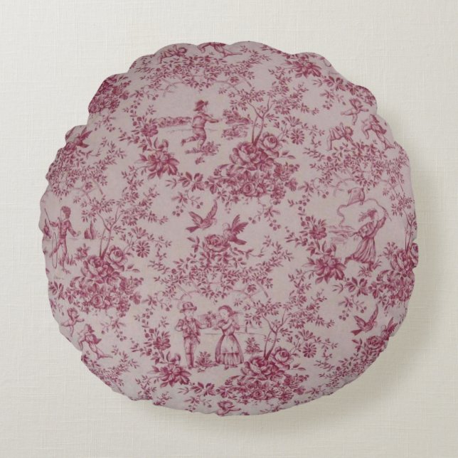 Toile de Jouy Round Cushion (Front)