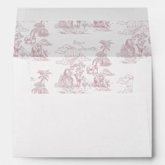 Toile de Jouy Safari Animals Baby Shower Envelope