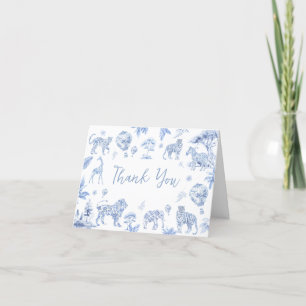 Toile De Jouy Safari Animals Baby Shower Thank You Card