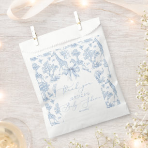 Toile de Jouy Safari animals Baby shower Welcome Favour Bag