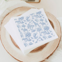 Toile de Jouy Safari animals blue Baby shower