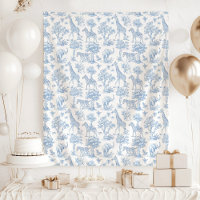 Toile de Jouy Safari animals blue baby shower