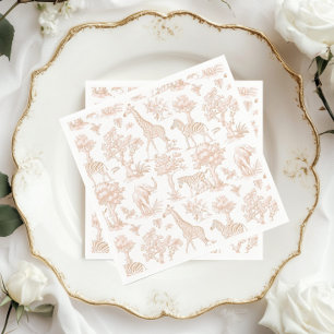 Toile de Jouy Safari animals Boho Baby shower Napkin