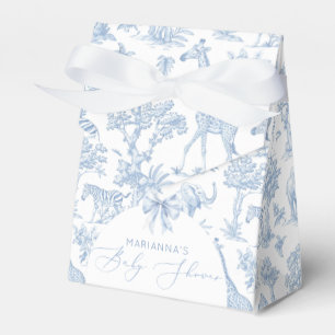 Toile de Jouy Safari animals dusty blue elegant Favour Box