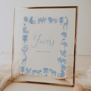 Toile De Jouy Safari Baby Shower Favours Poster