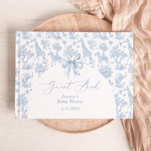 Toile de Jouy Safari Baby shower Guest Book