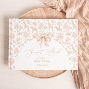 Toile de Jouy Safari Boho Baby shower Guest Book