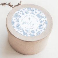 Toile de Jouy Safari Boy Baptism Thank you