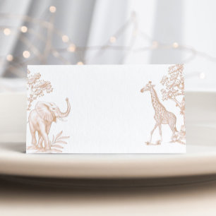 Toile de jouy Safari Gender Neutral baby shower Enclosure Card