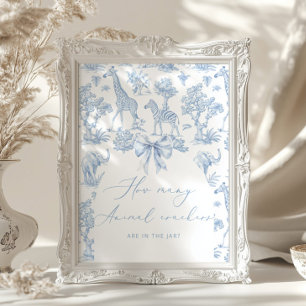 Toile de Jouy Safari How many animal crackers Poster