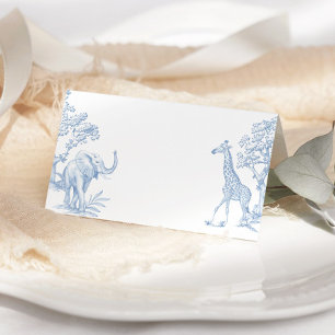 Toile de jouy Safari minimalist place cards