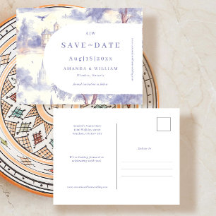Toile de jouy Save the Date Post Card