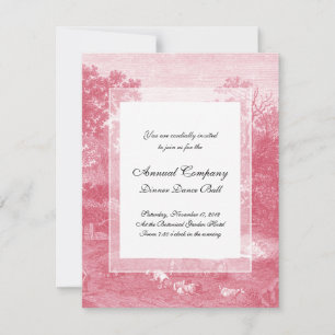 Toile de Jouy Shabby Pink Pastoral Landscape Invitation