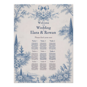 Toile de Jouy Venue Story Wedding Seating Chart