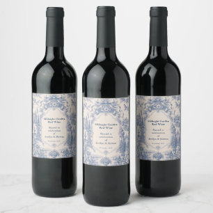 Toile de Jouy Venue Story Wedding Wine Label