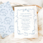 Toile de Jouy vintage toy frame Baby shower Invitation<br><div class="desc">Toile de Jouy vintage toy frame Baby shower Invitation
Matching items available.</div>