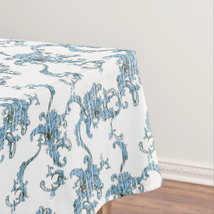 Toile de Joy. Floral. Blue. Tablecloth