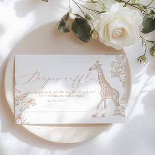 Toile Diaper raffle ticket boho Safari Enclosure Card