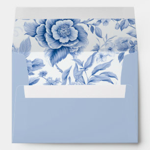 Toile Dusty Blue Envelope with Return Address