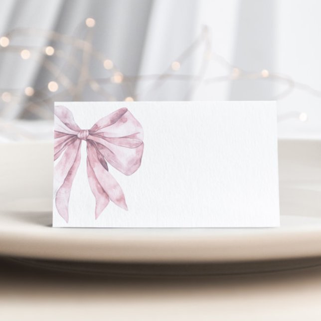 Toile Dusty pink Bow bridal shower place cards (Creator Uploaded)