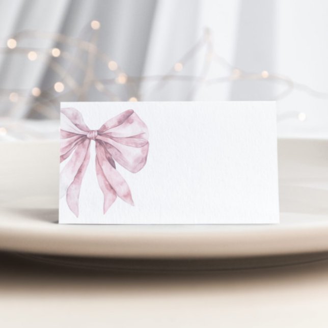 Toile Dusty pink French Bow bridal shower Place Card (Creator Uploaded)