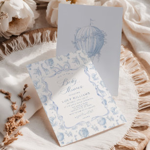 Toile Elegant Safari How air balloon Baby shower Invitation