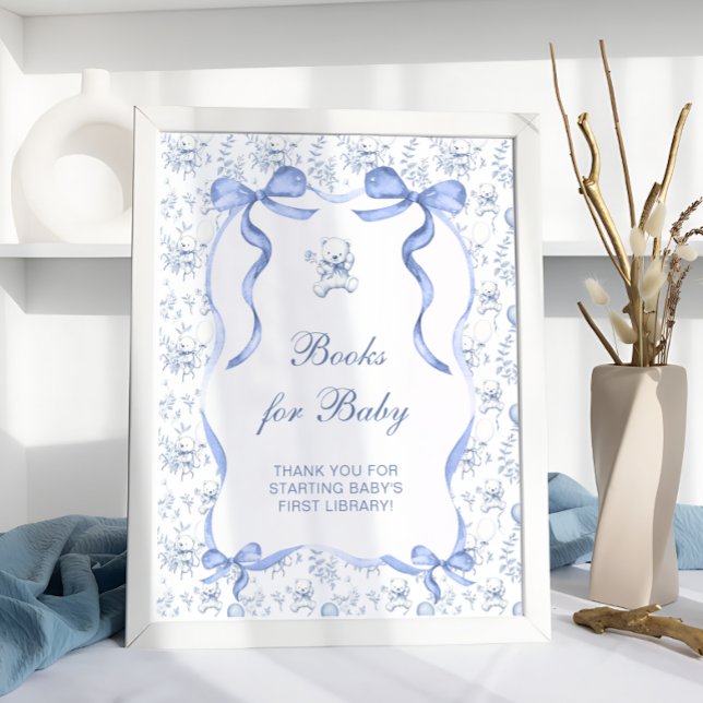 Toile Floral Teddy Bear Books for Baby Poster (Creator Uploaded)